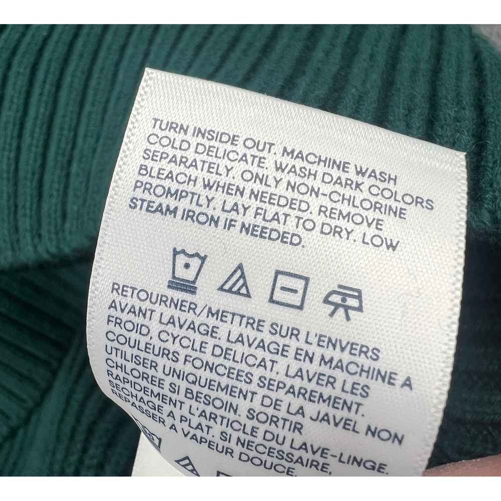 Lands End Drifter Men's 2XLT Green Chunky Knit Crew Neck Long Sleeve Sweater - Picture 7 of 7